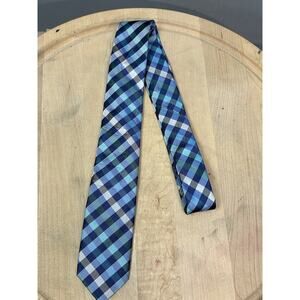 Chaps Blue Check Tie‎ Boys Youth Plaid Preppy Church Necktie